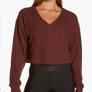 Alo Muse Ribbed Crop Pullover